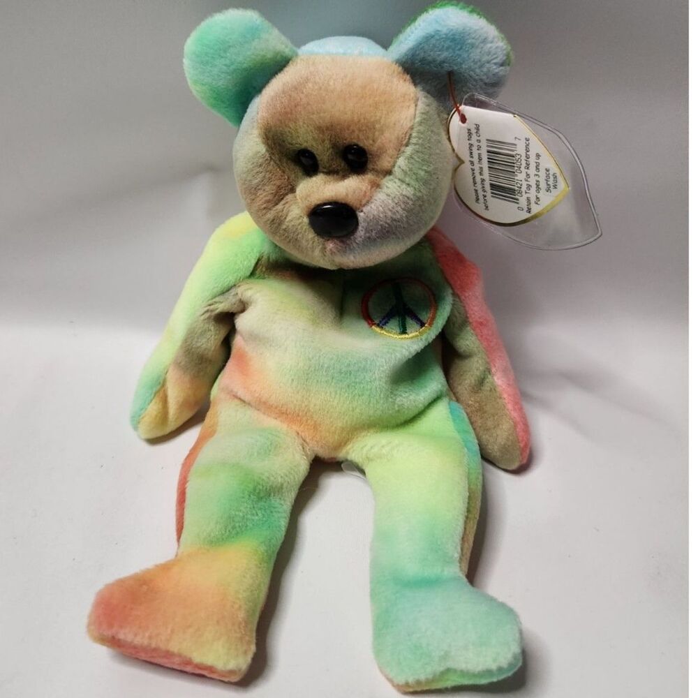 Ty Peace Tie Dye Bear Vintage 1996